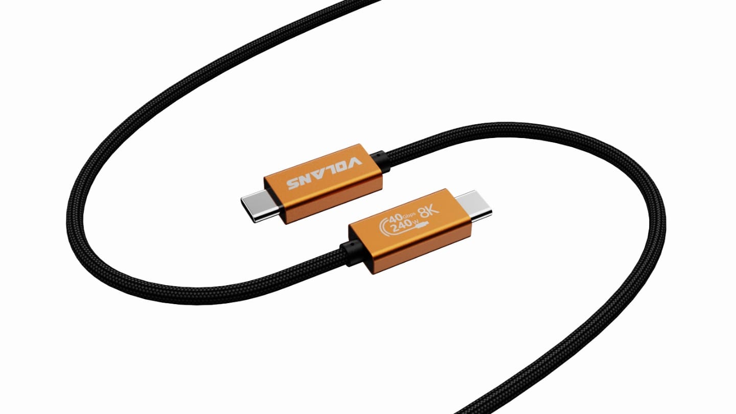 Volans VL-UT40 USB4 - Thunderbolt4 Compatible 0.5m (40Gbps/8K/240W) Cable