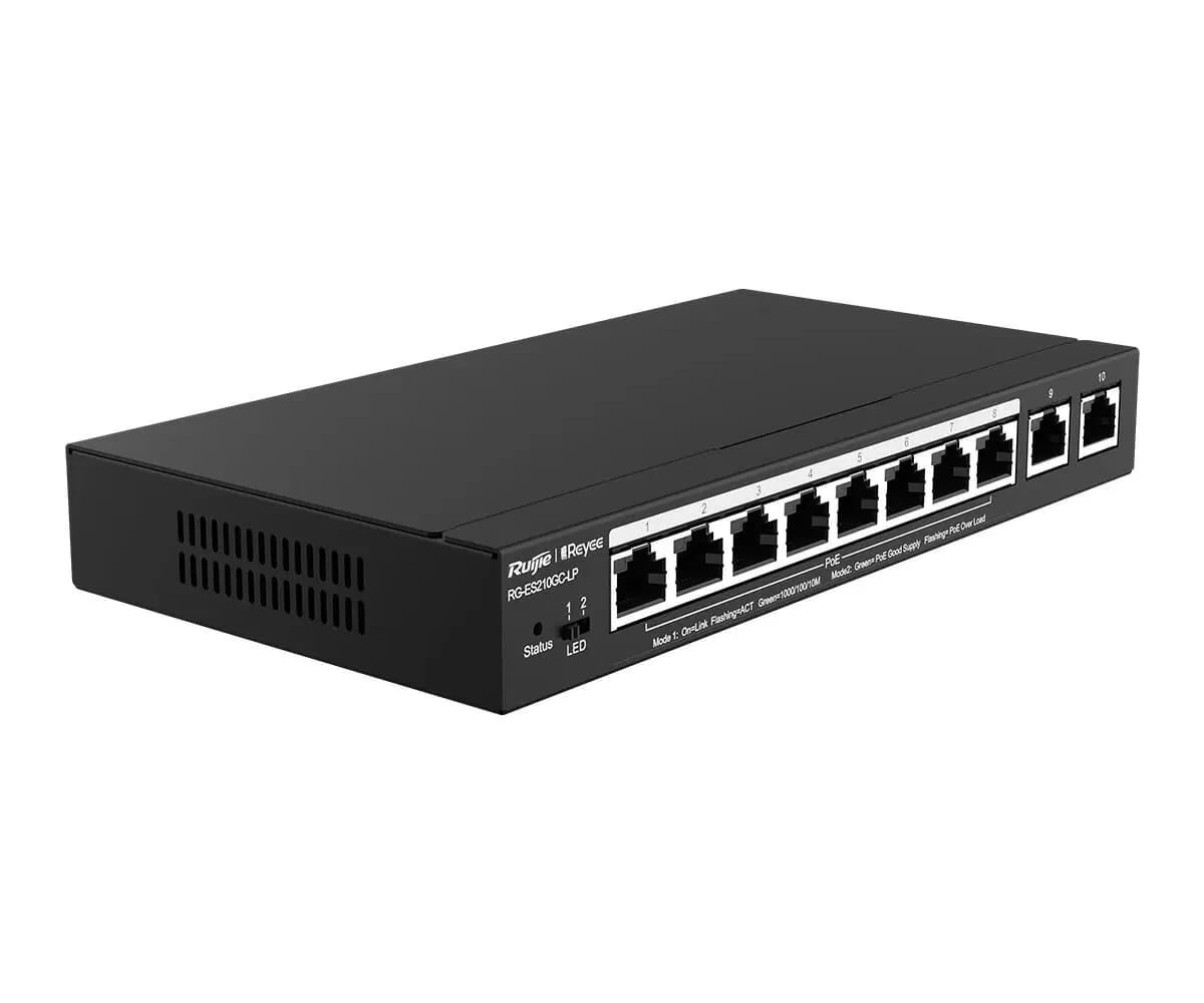Ruijie RG-ES210GC-LP 10-Port Managed PoE Switch
