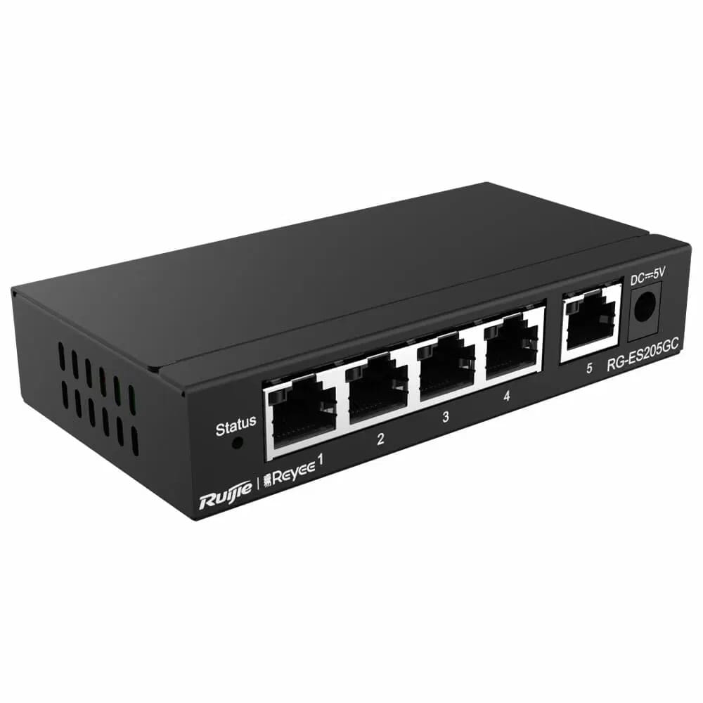 Ruijie RG-ES205GC 5-Port Gigabit Smart Desktop Switch - Steel Case
