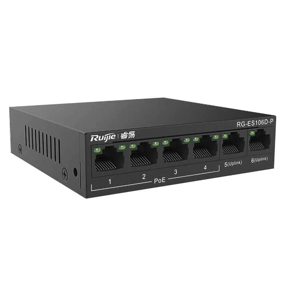 Ruijie RG-ES106D-P V2 6-Port Unmanaged Desktop Switch