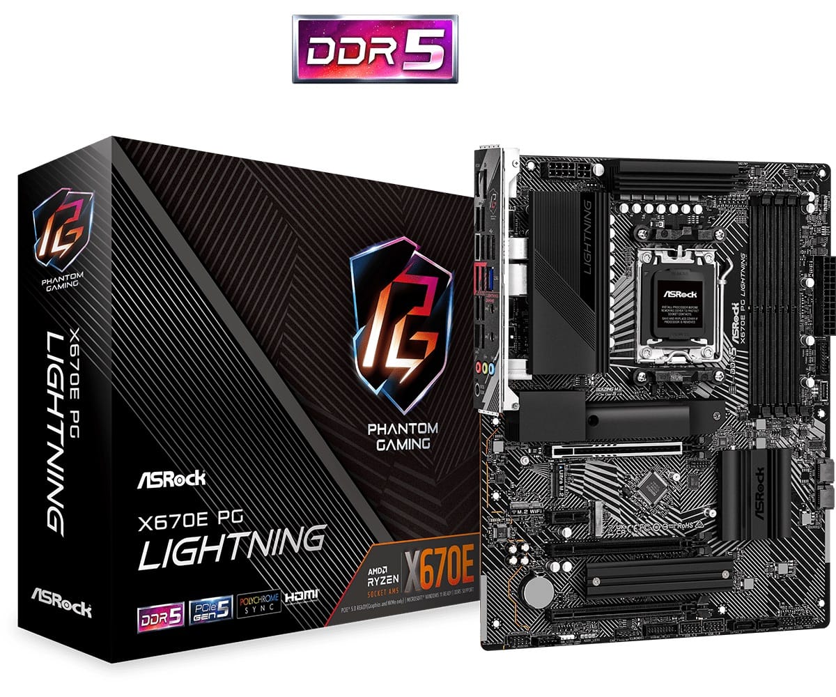 AsRock X670E PG LIGHTNING AM5 ATX Motherboard