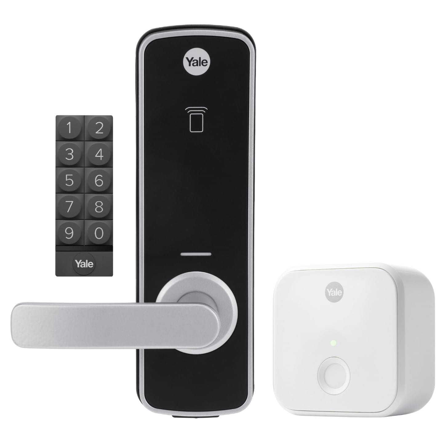 Yale Unity Entrance Lock with Connect Bridge and Keypad Silver