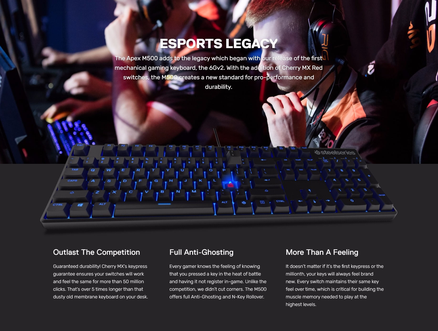 SteelSeries APEX M500 Mechanical GAMING KEYBOARD CHERRY MX BLUE