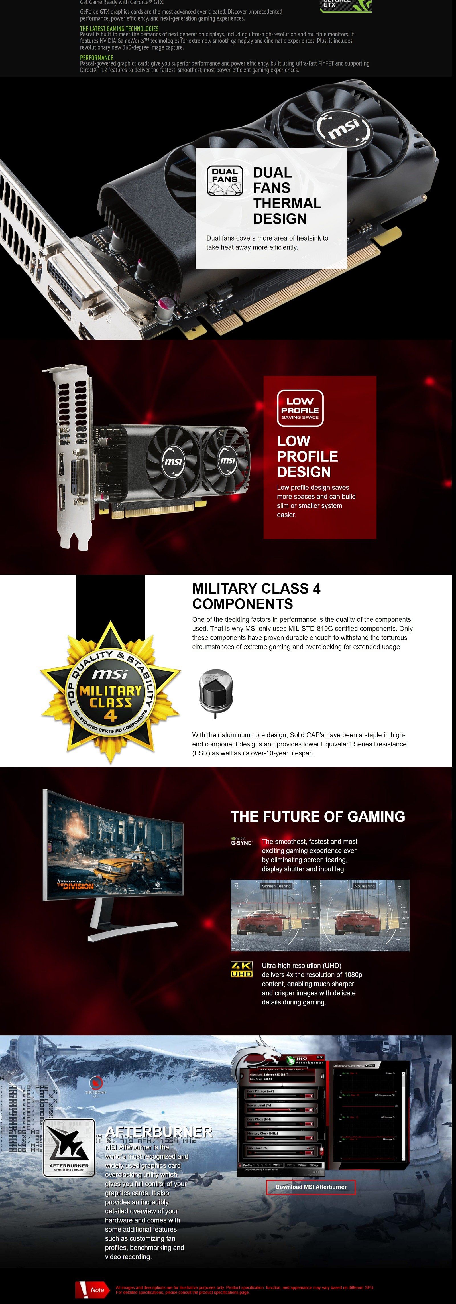 Msi gtx 1050 ti 4gt lp graphic cards hotsell
