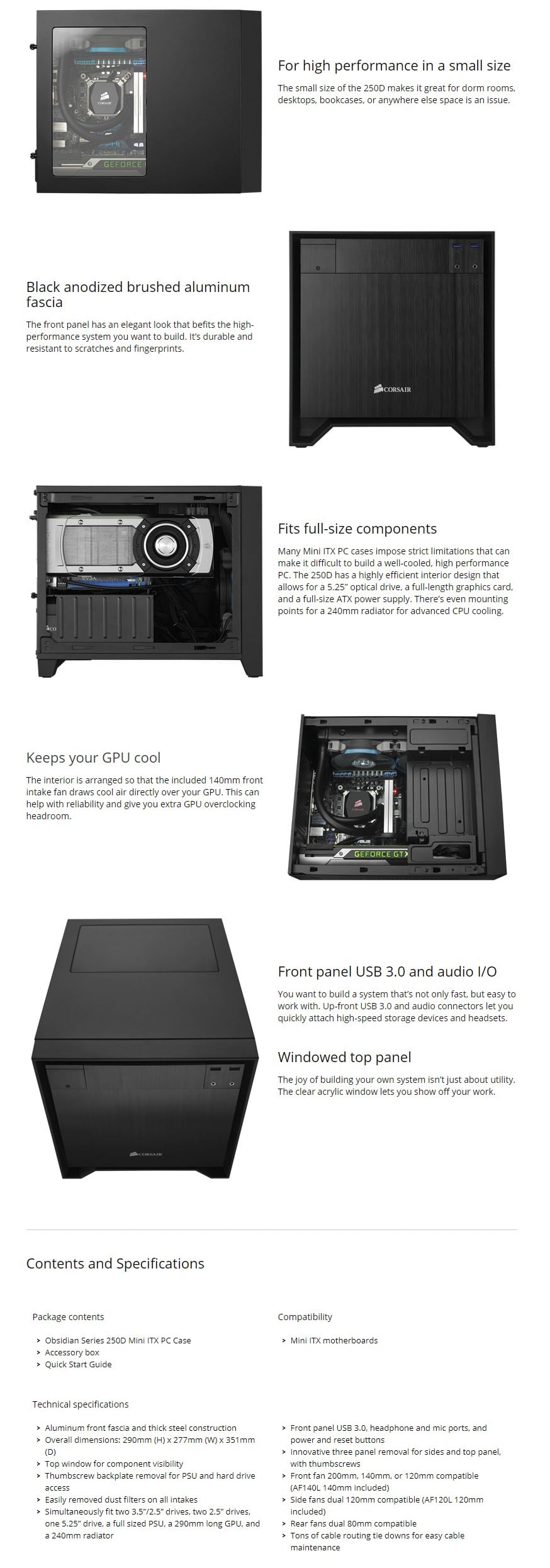 Corsair Obsidian Series 250D Mini ITX PC Case