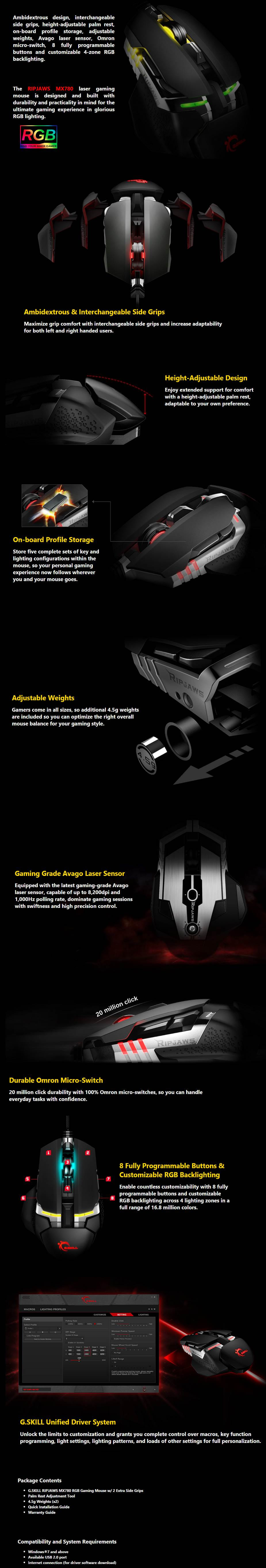 RIPJAWS MX780 RGB Laser Gaming Mouse