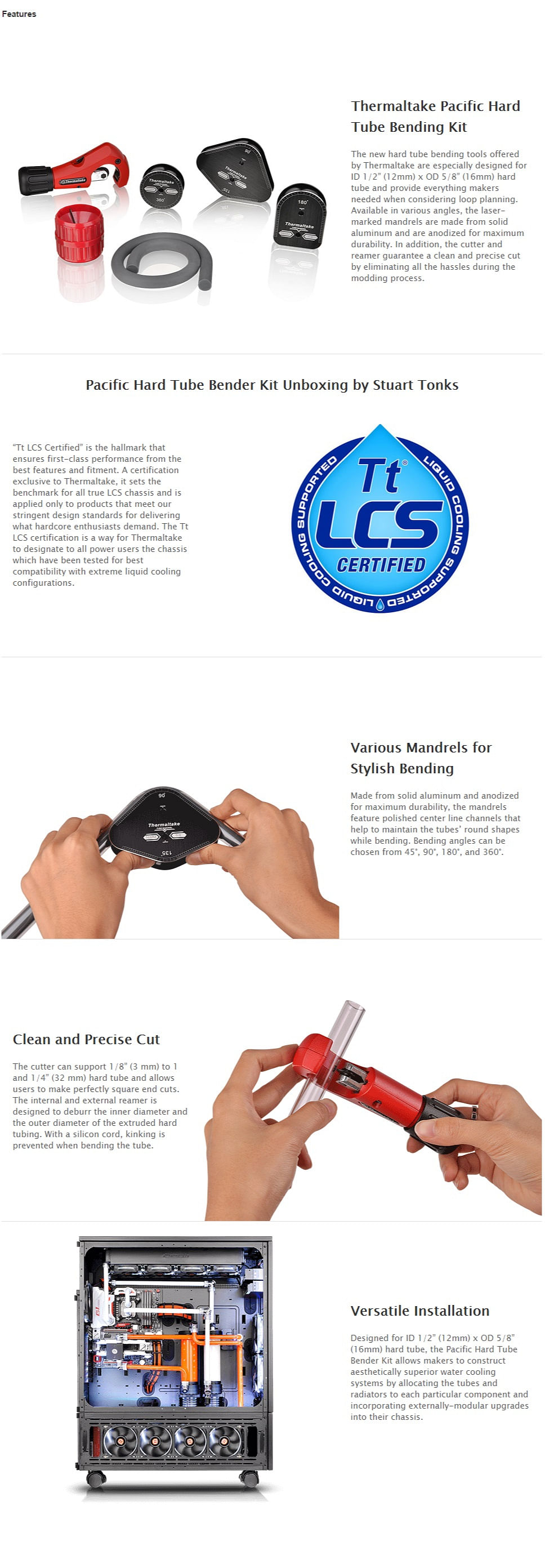 PCパーツ用工具 Pacific Hard Tube Bending Kit Pacific Hard Tube Bending Kit – Thermaltake USA