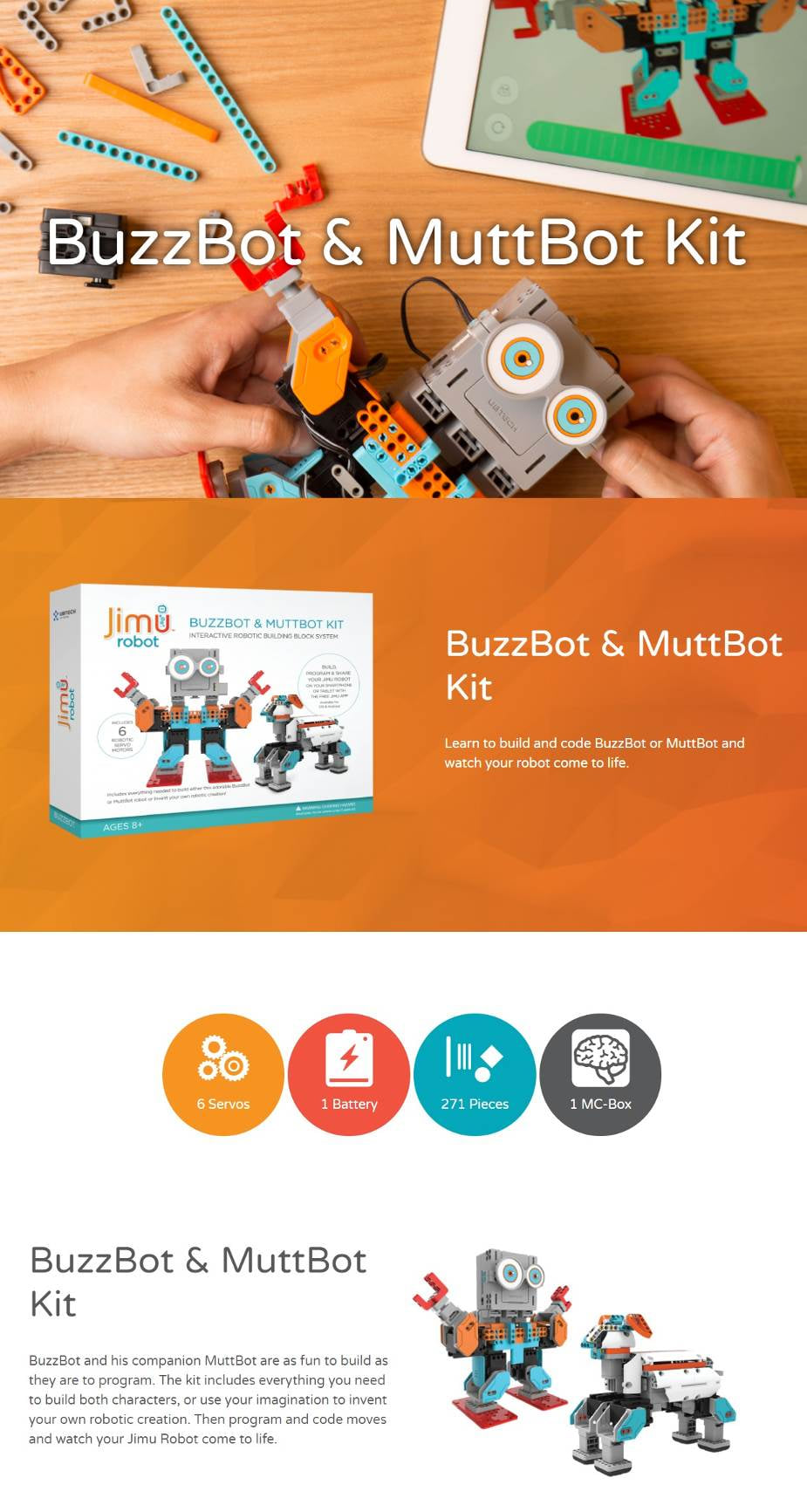 UBTECH Jimu BuzzBot And MuttBot Kit