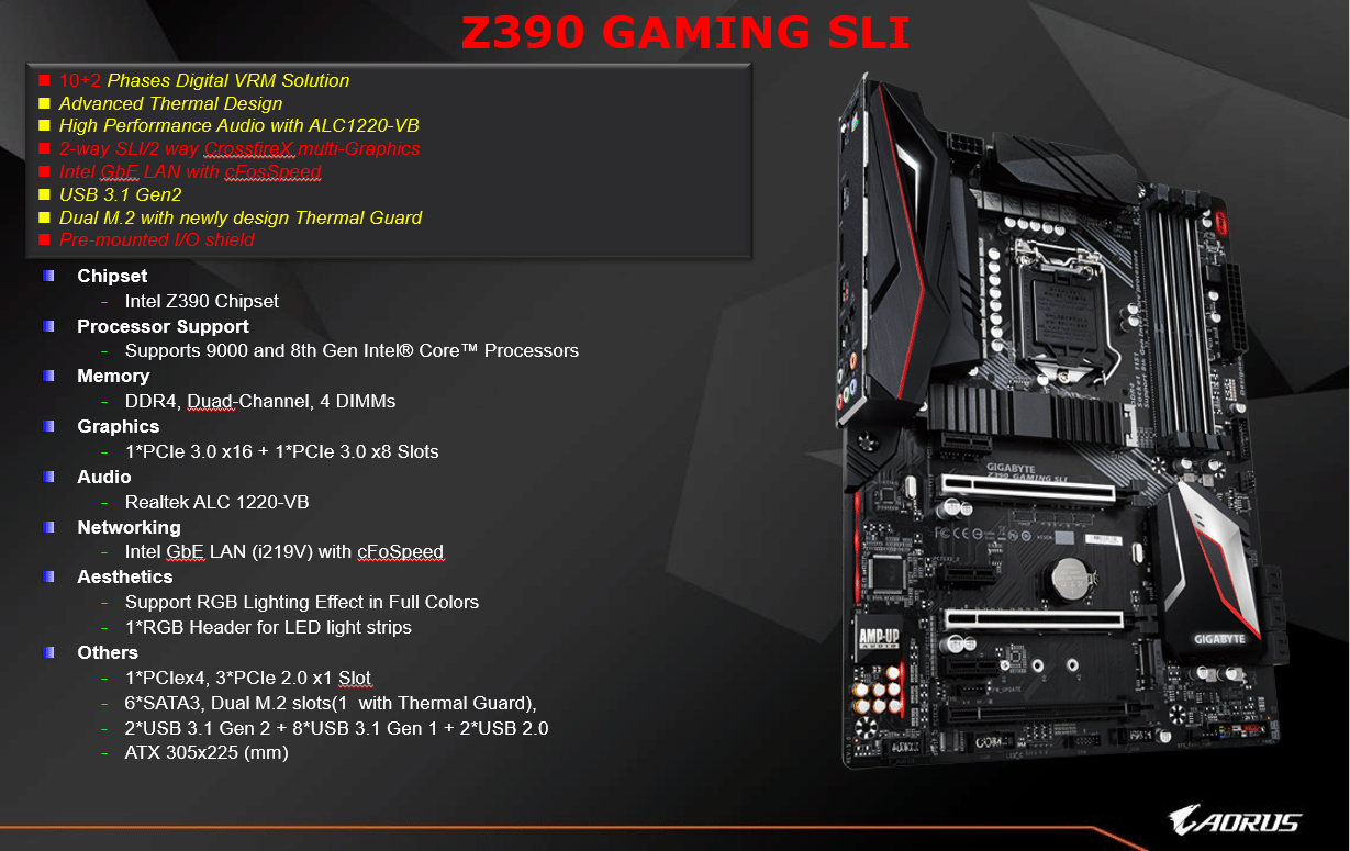 Gigabyte Z390 GAMING SLI Motherboard