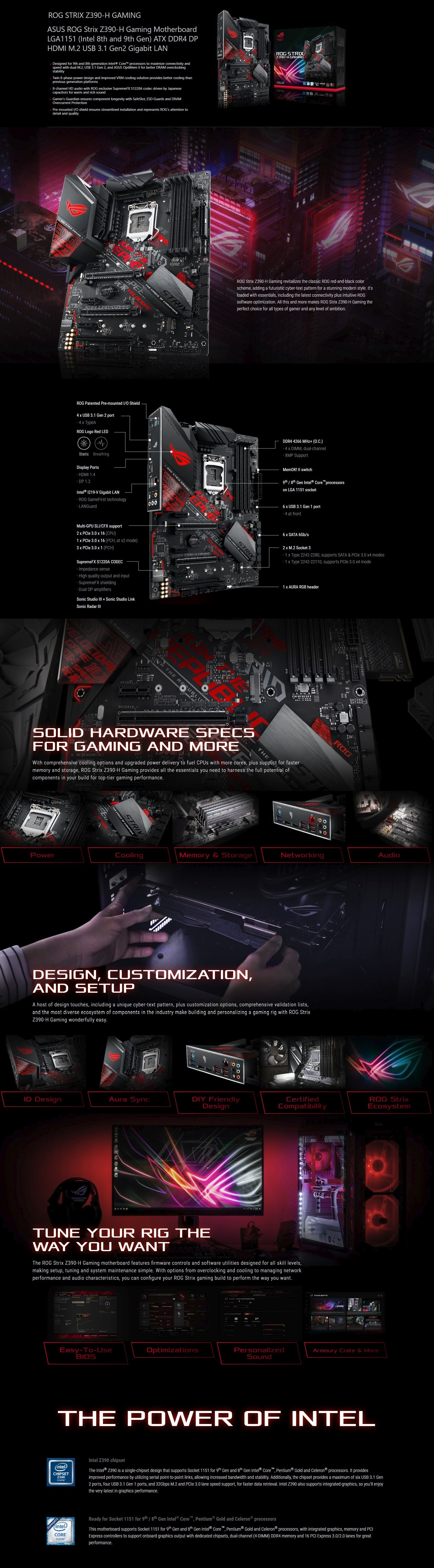 Asus ROG STRIX Z390H GAMING Motherboard