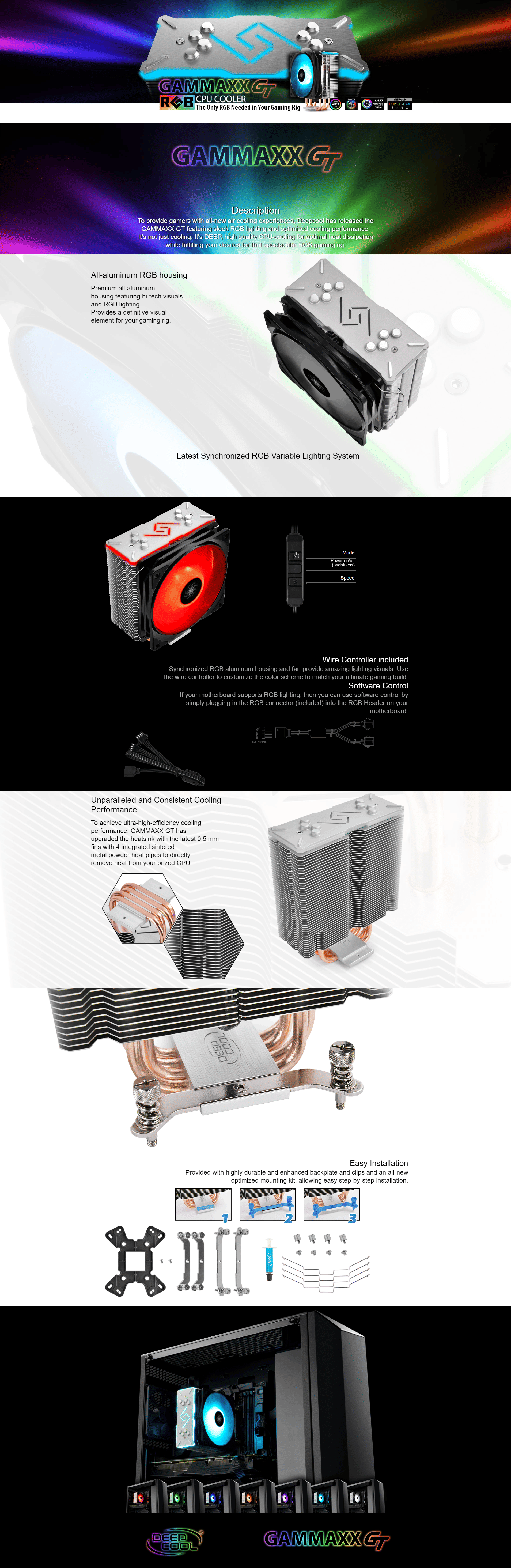 Deepcool Gammaxx RGB GT Multi Socket CPU Cooler