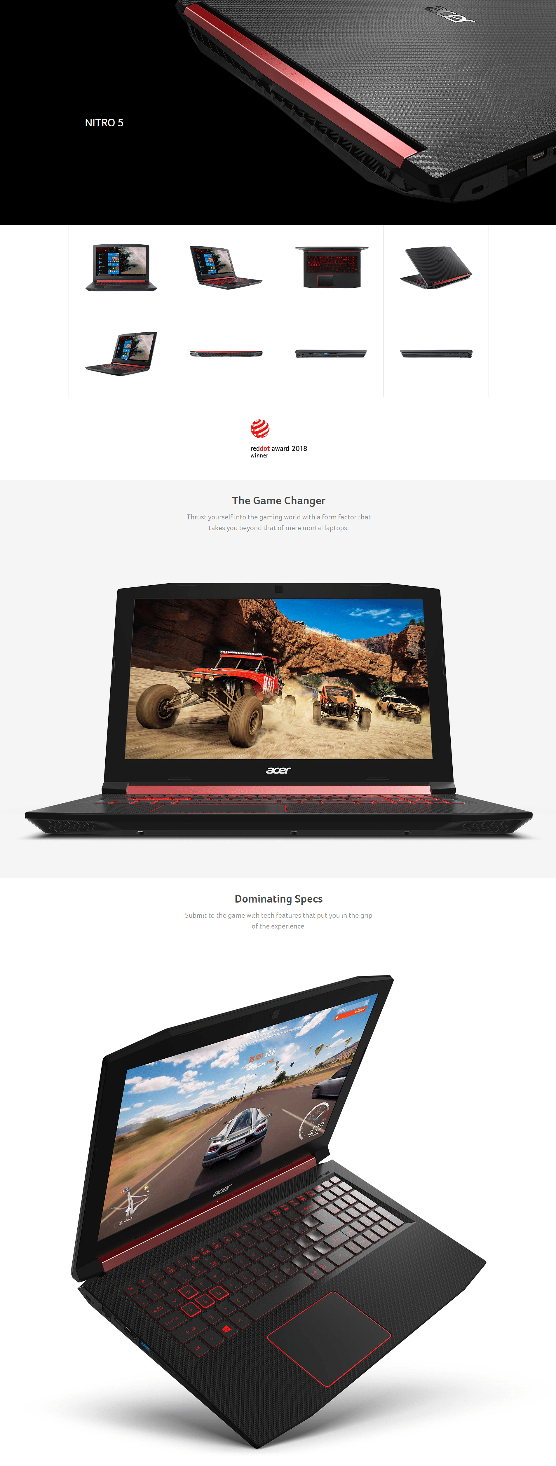 Acer Nitro 5 AN515-52-72MN 15.6'' Gaming Laptop, i7-8750H 16GB RAM 128GB  SSD 1TB HHD GTX 1050 Win 10 Home