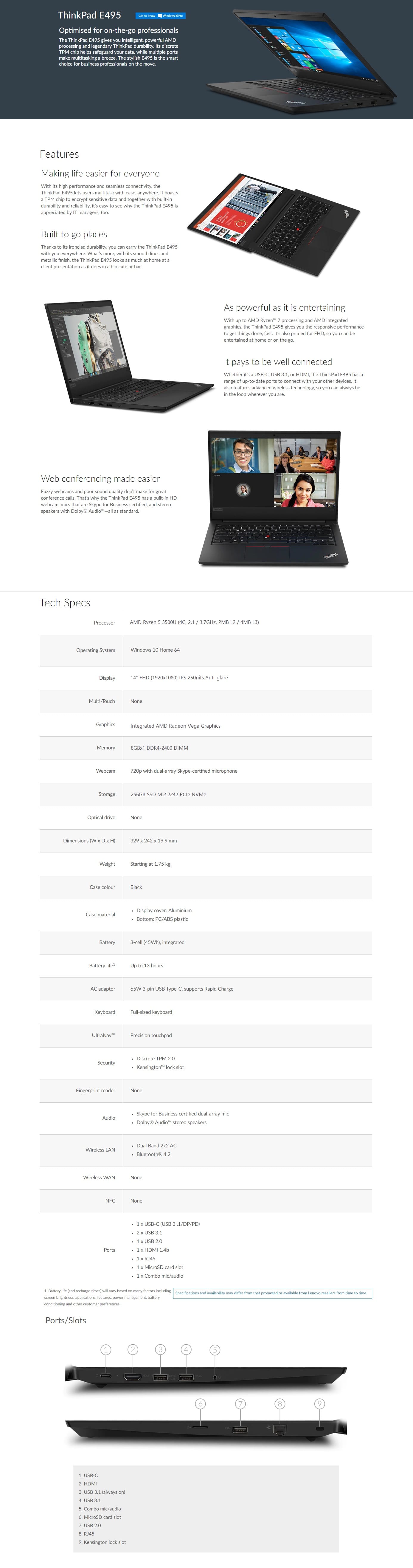 E495 Lenovo ThinkPad E495 14