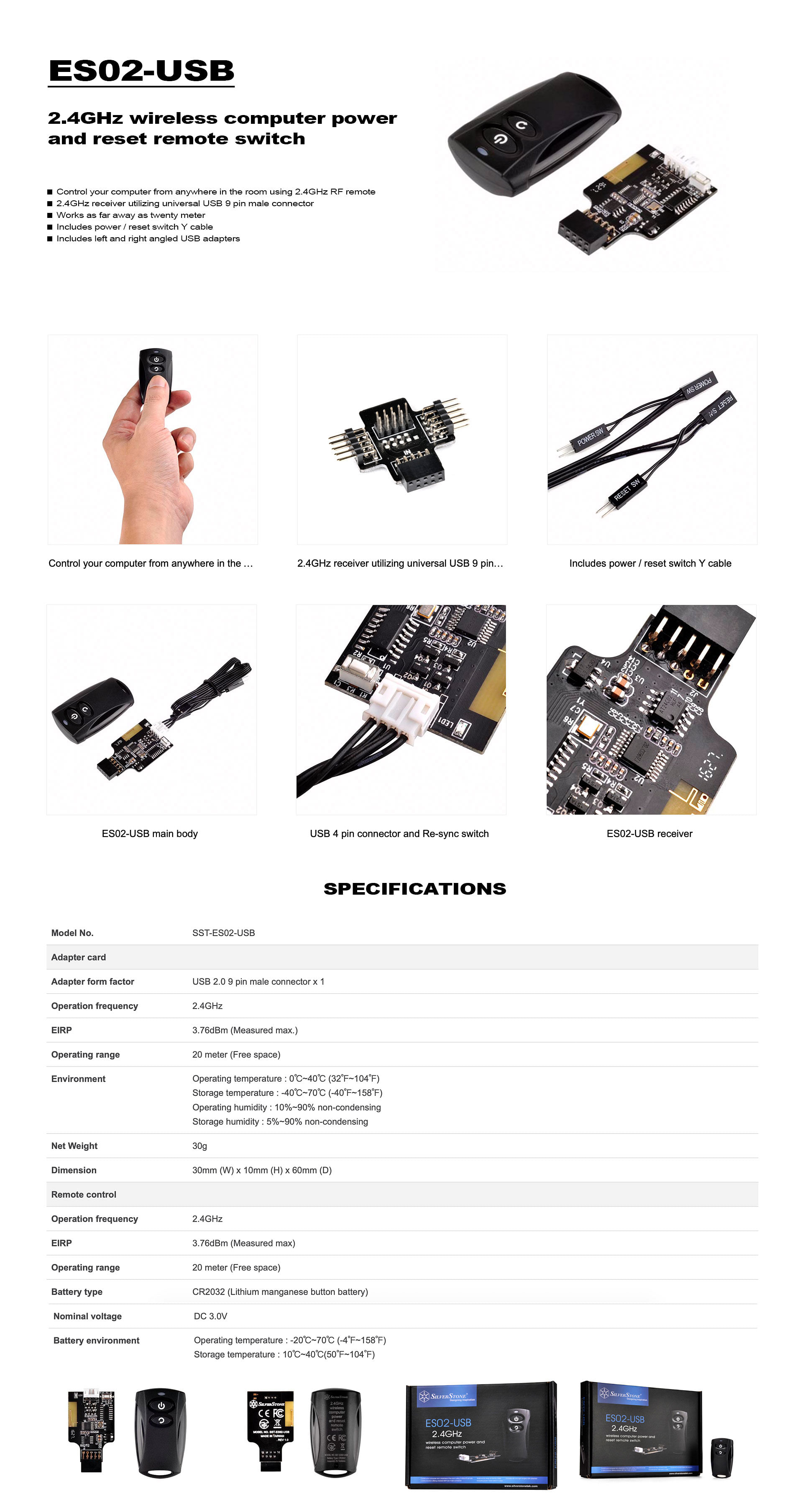 Silverstone SST-ES02-USB Remote Switch Kit 