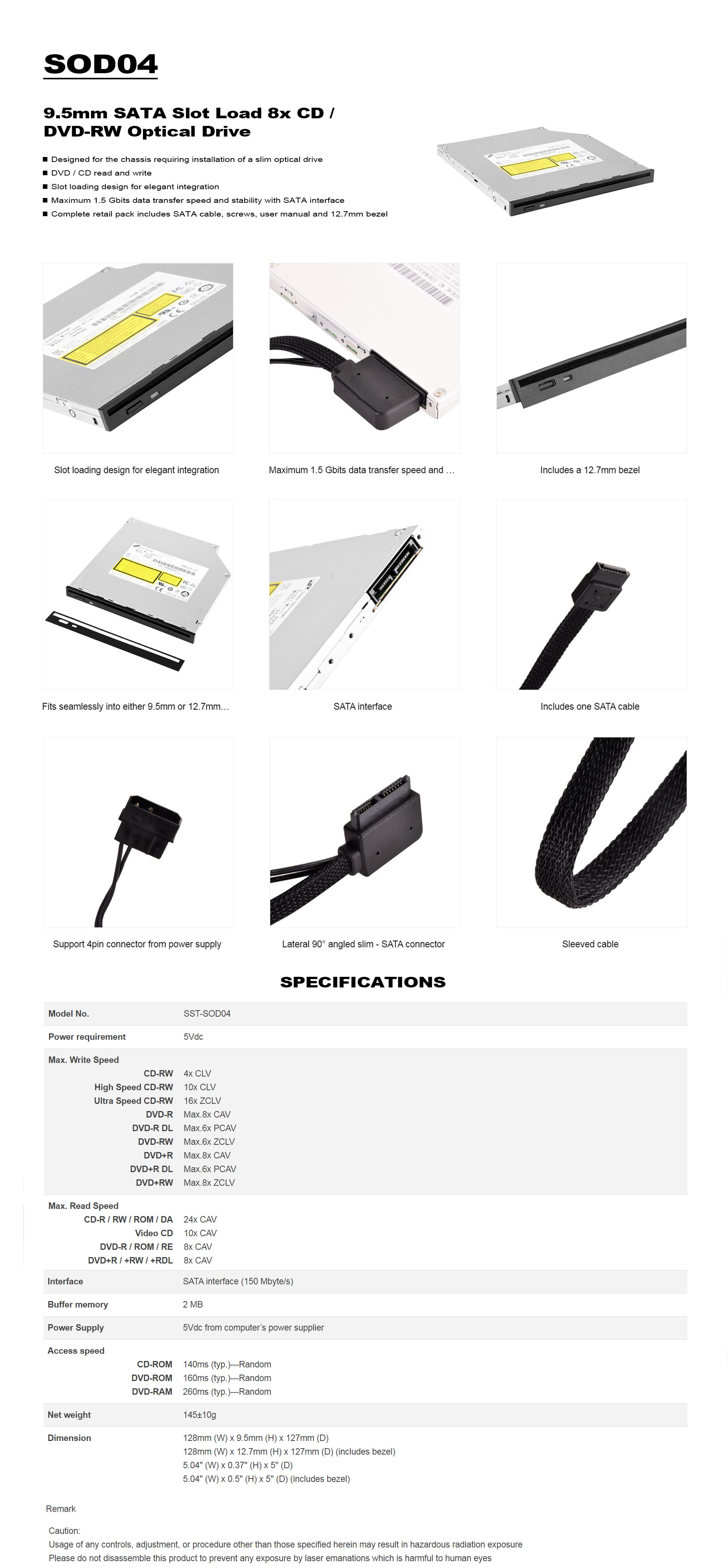 Silverstone SOD04 Slim DVD Writer