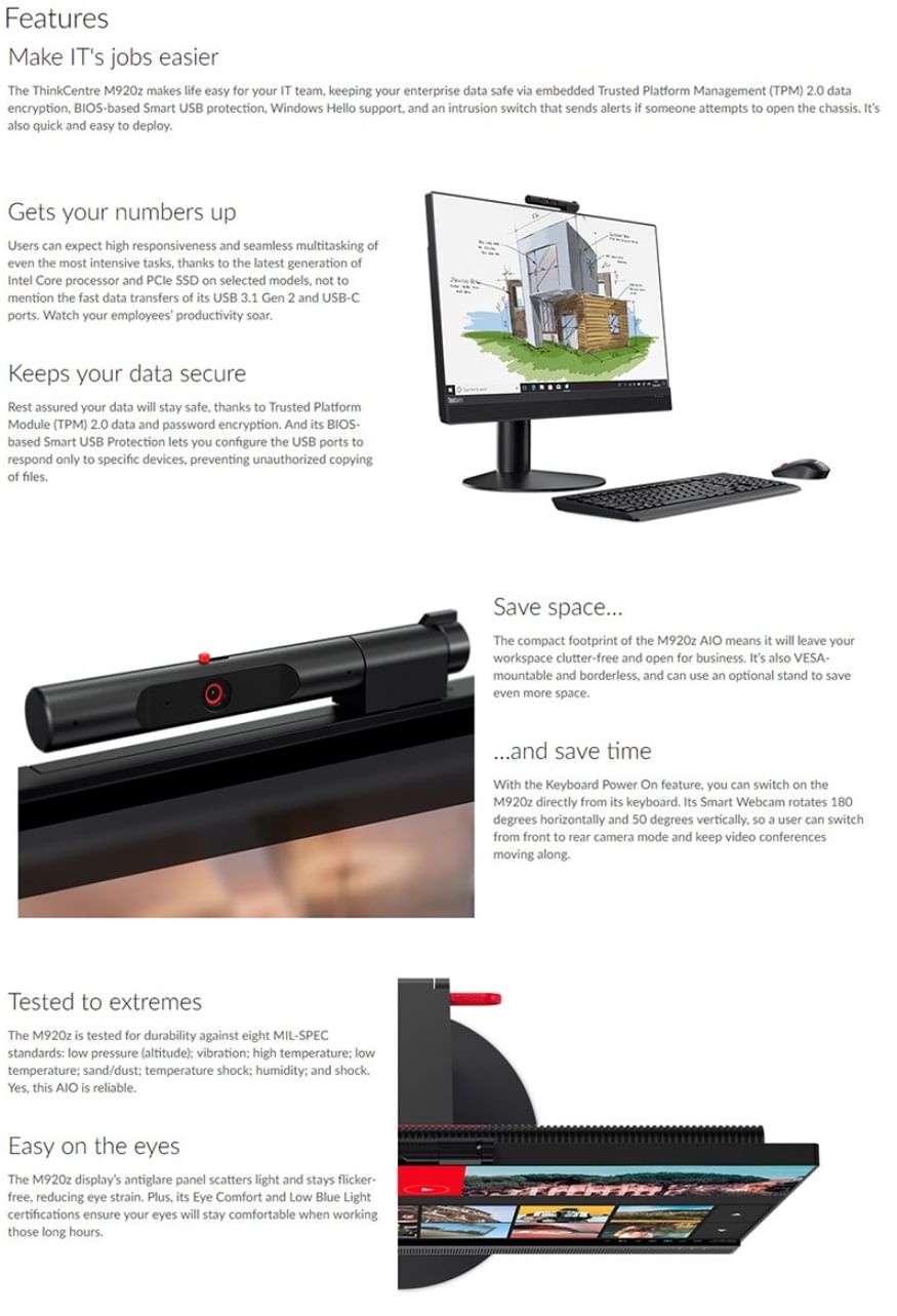 Lenovo ThinkCentre M920Z All-In-One Desktop PC i5-9500/8G/256GB/W10P