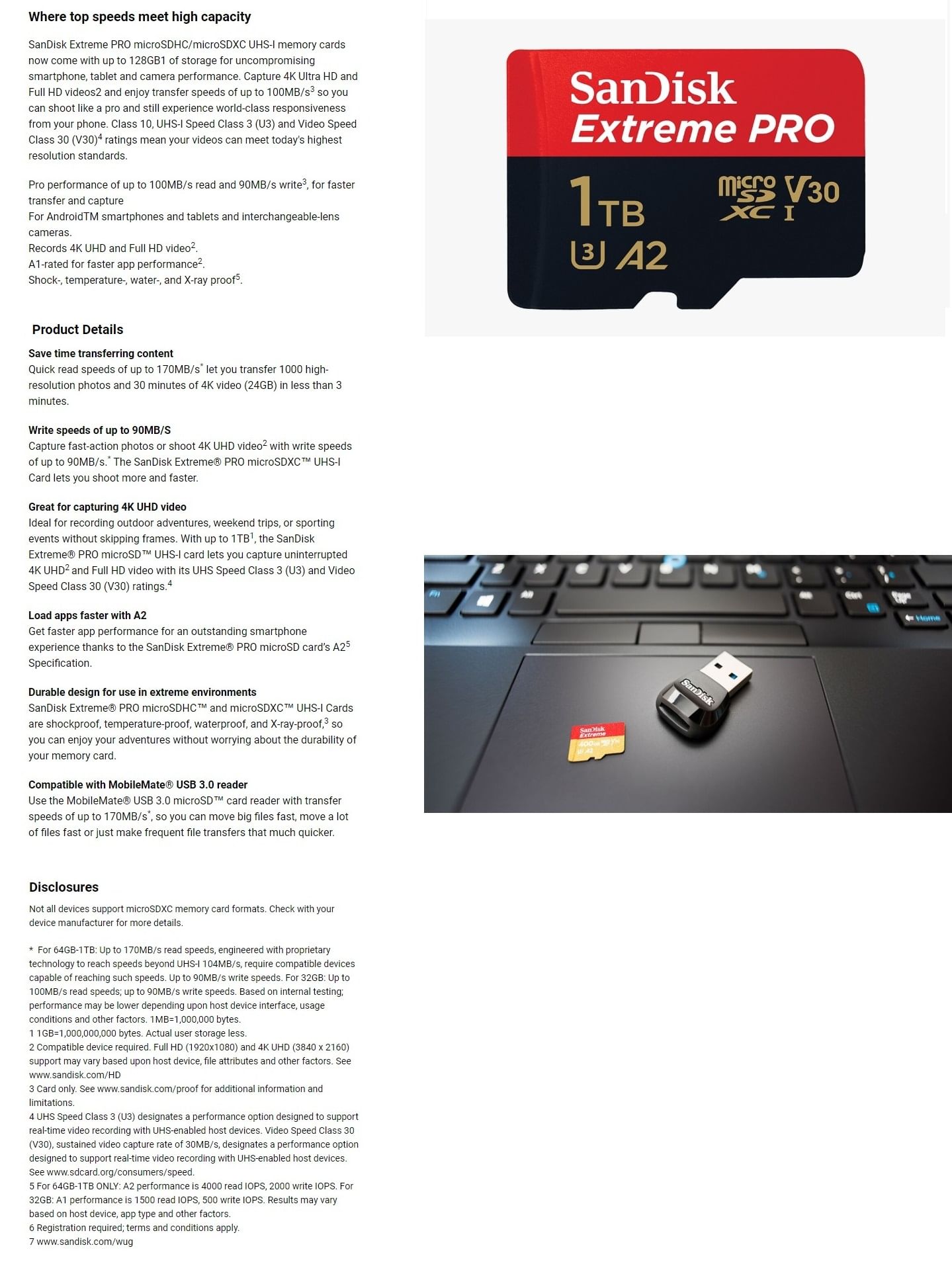 SanDisk Extreme Pro 1TB MicroSDXC card