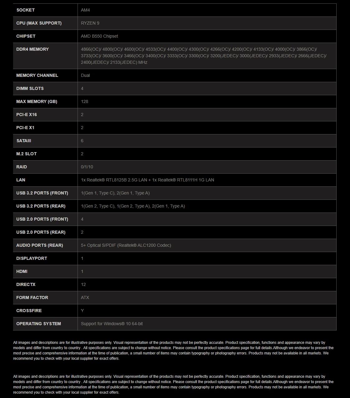 MSI MAG B550 Tomahawk AM4 ATX Motherboard