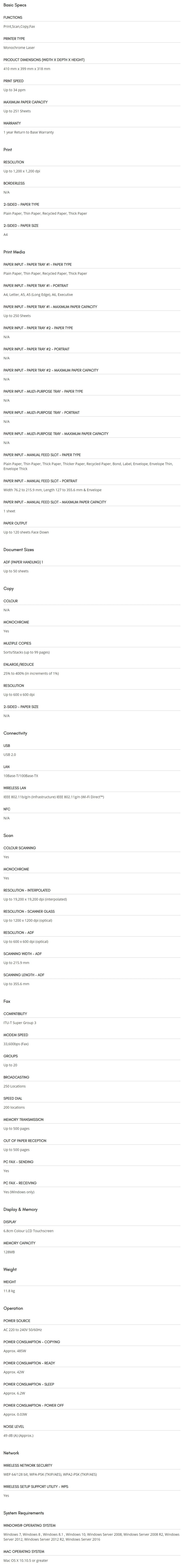 Brother MFCL2730DW Wireless MultiFunction Monochrome Laser Printer