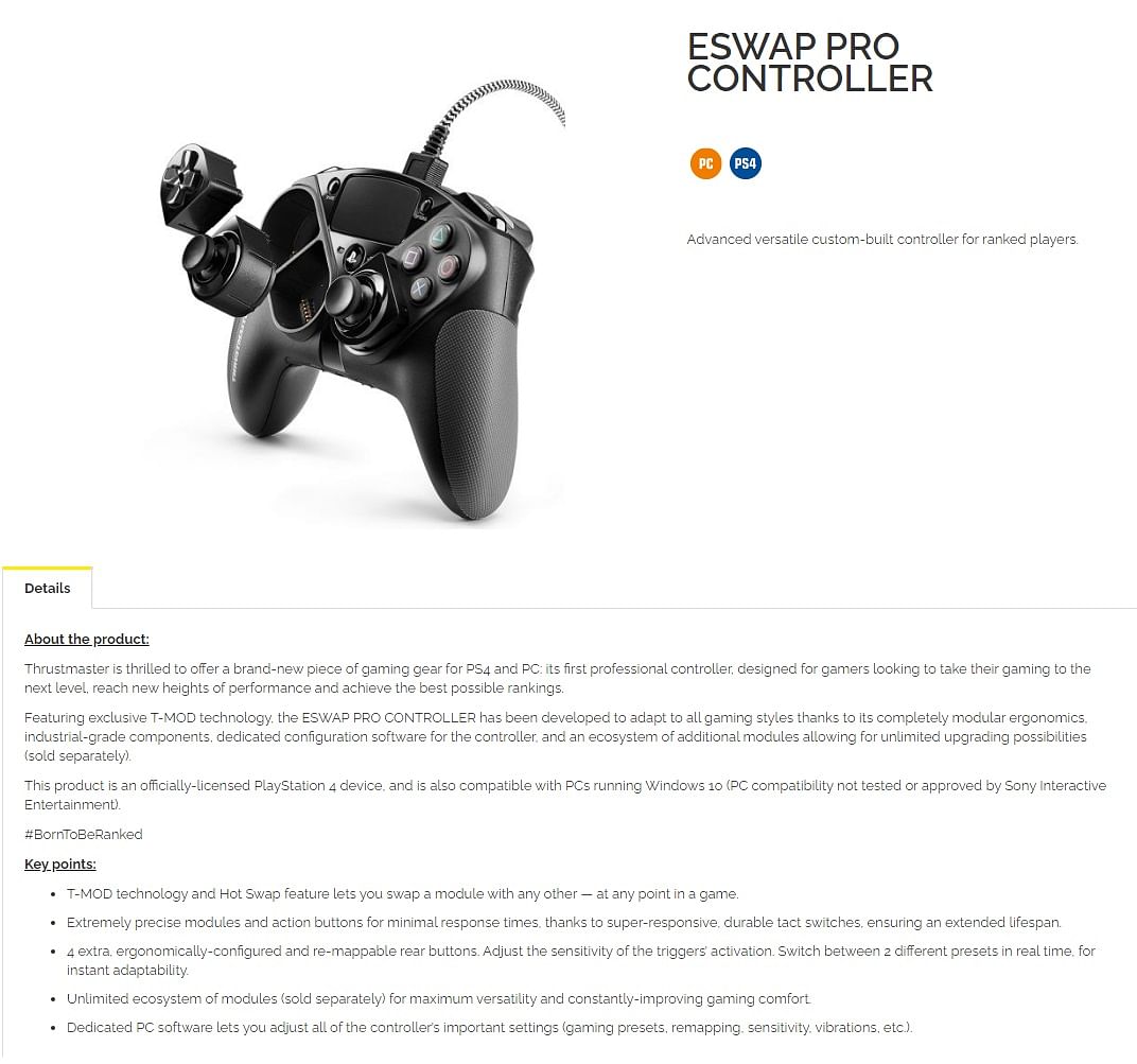 Thrustmaster Eswap Pro Modular Wired Controller