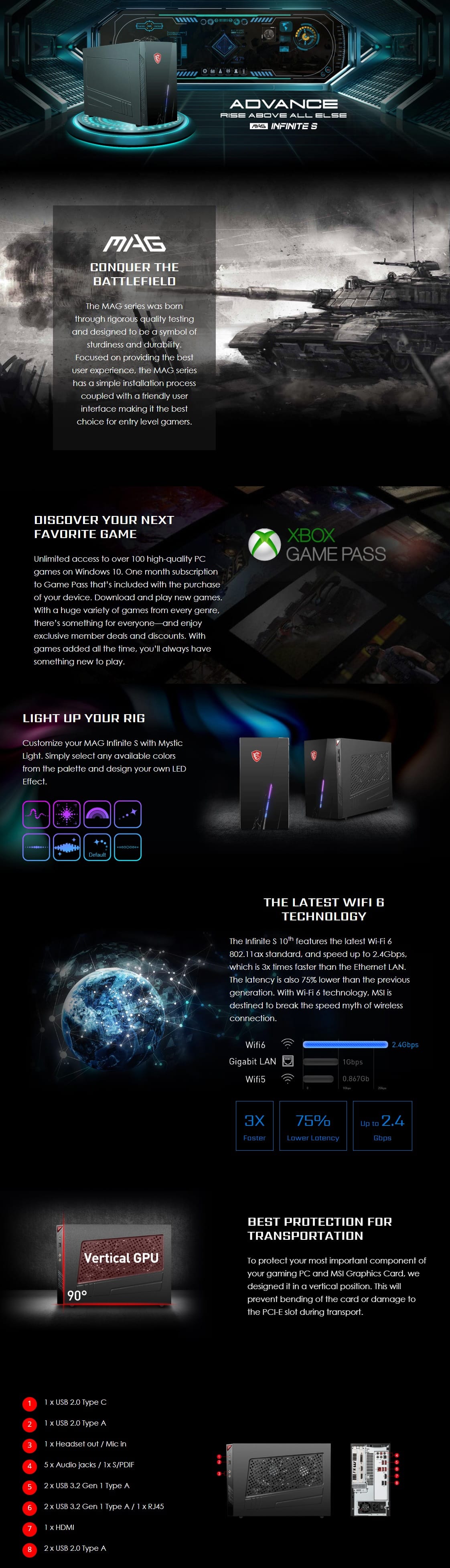 MSI MAG Infinite Super, i5-10400F, GTX 1660 Super, 8GB, 512GB SSD