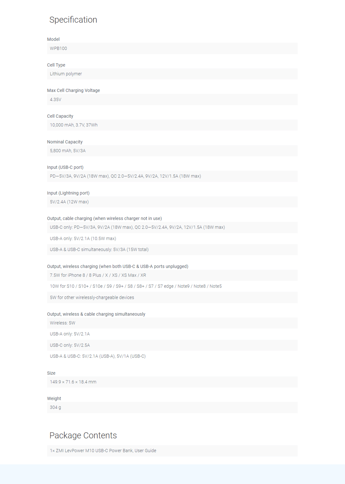 Xiaomi ZMI Wireless Power Bank Kit 10000mAh