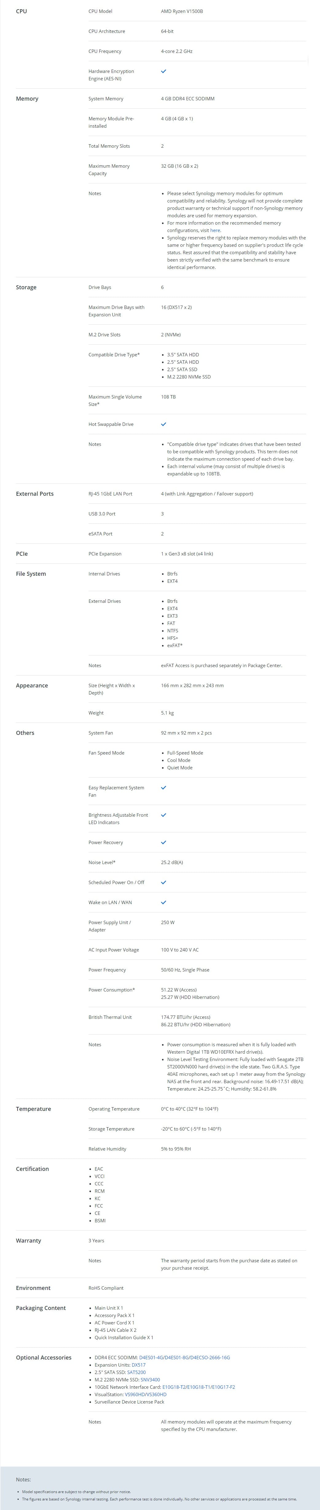 Synology DiskStation DS1621 6 Bay Ryzen V1500B Quad Core NAS synology-diskstation-ds1621-6-bay-ryzen-v1500b-quad-core-nas