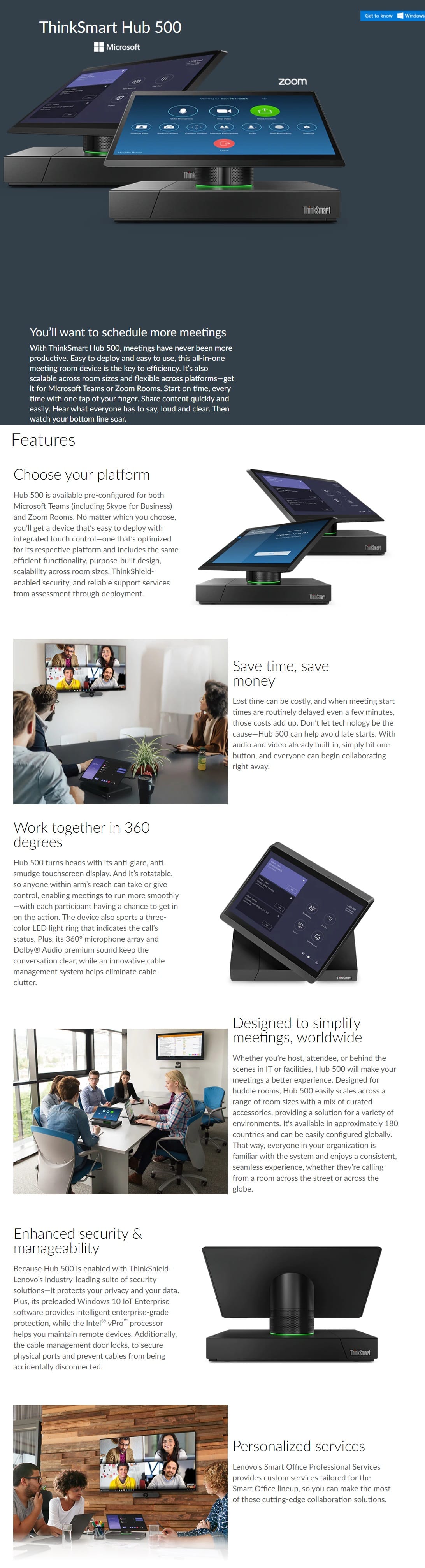 Jabra Lenovo Thinksmart Hub 500 MTR PanaCast Panoramic Camera