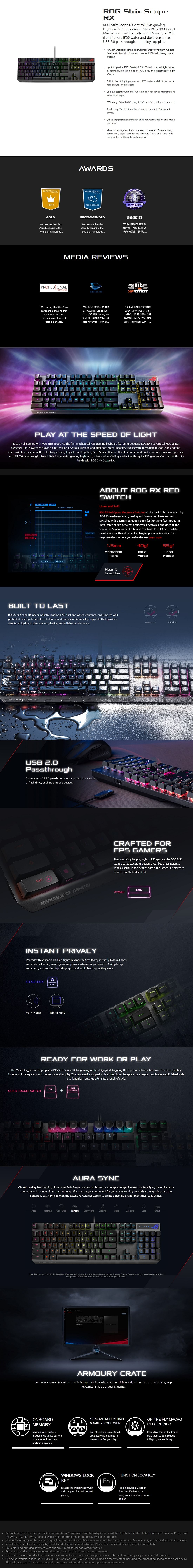 Asus ROG Strix Scope RX Wired Optical Gaming Keyboard