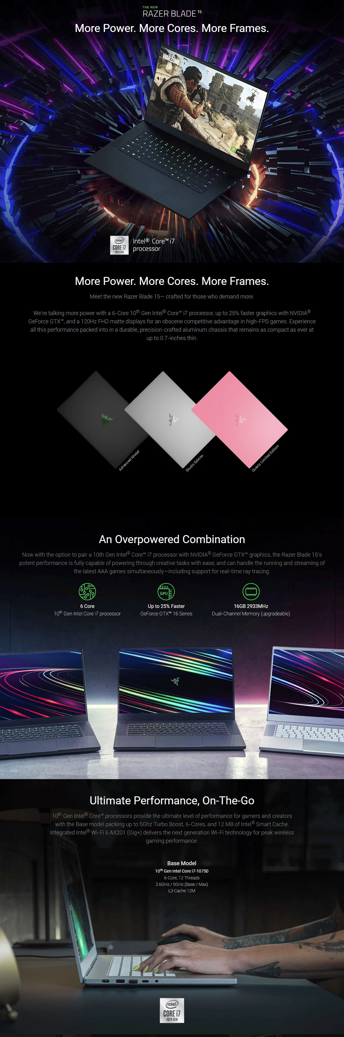 Razer Blade 15 Base Model FHD 120Hz Laptop Black, i7