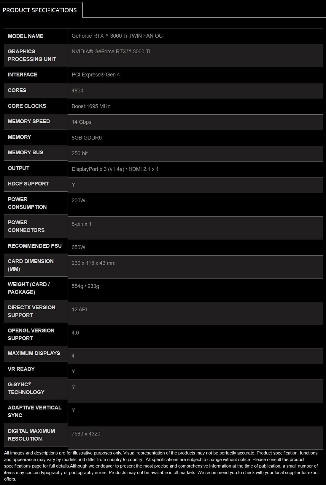 MSI CLASSIC GeForce RTX 3060 Ti Twin Fan OC 8G Graphics Card