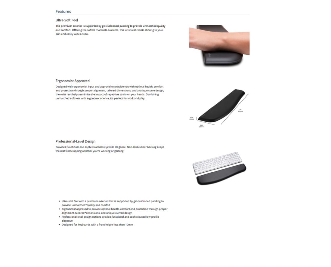 Kensington ErgoTouch Wrist Rest For Slim Keyboard