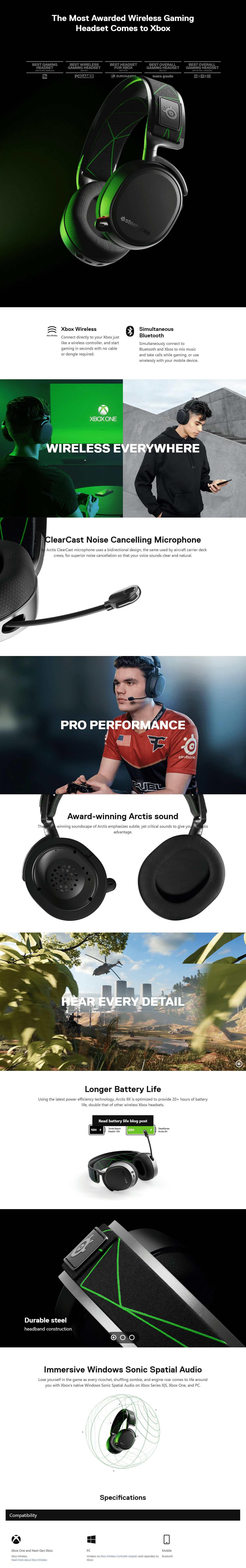 Manufacturer Refurbished Steel Series Arctis 9X Wireless Gaming