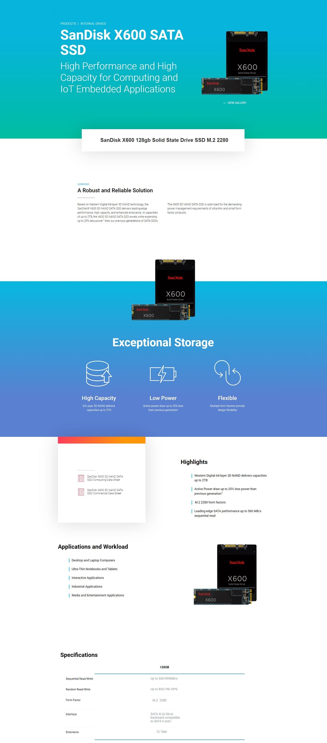 SanDisk X600 128GB M.2 2280 SSD