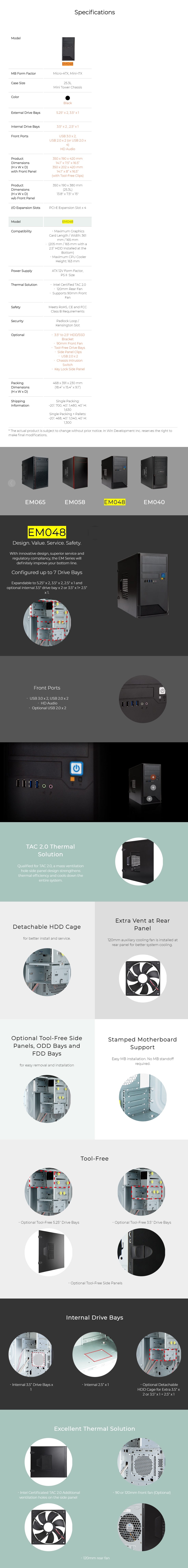 InWin EM048 Micro-ATX Mini Tower Computer Case With 400W 80+ Gold Power ...