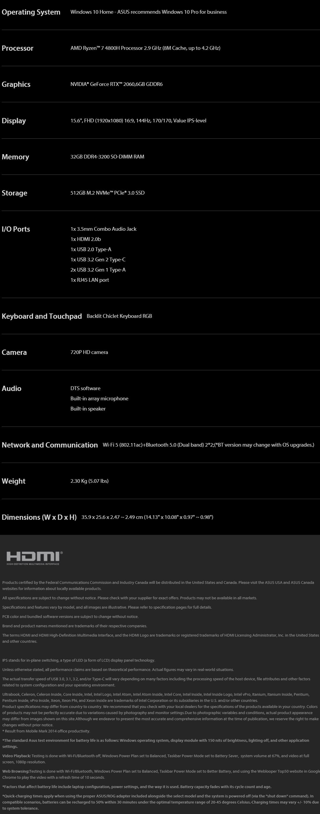 Asus TUF Gaming A15 FA506IV Gaming Laptop, 144Hz Full HD