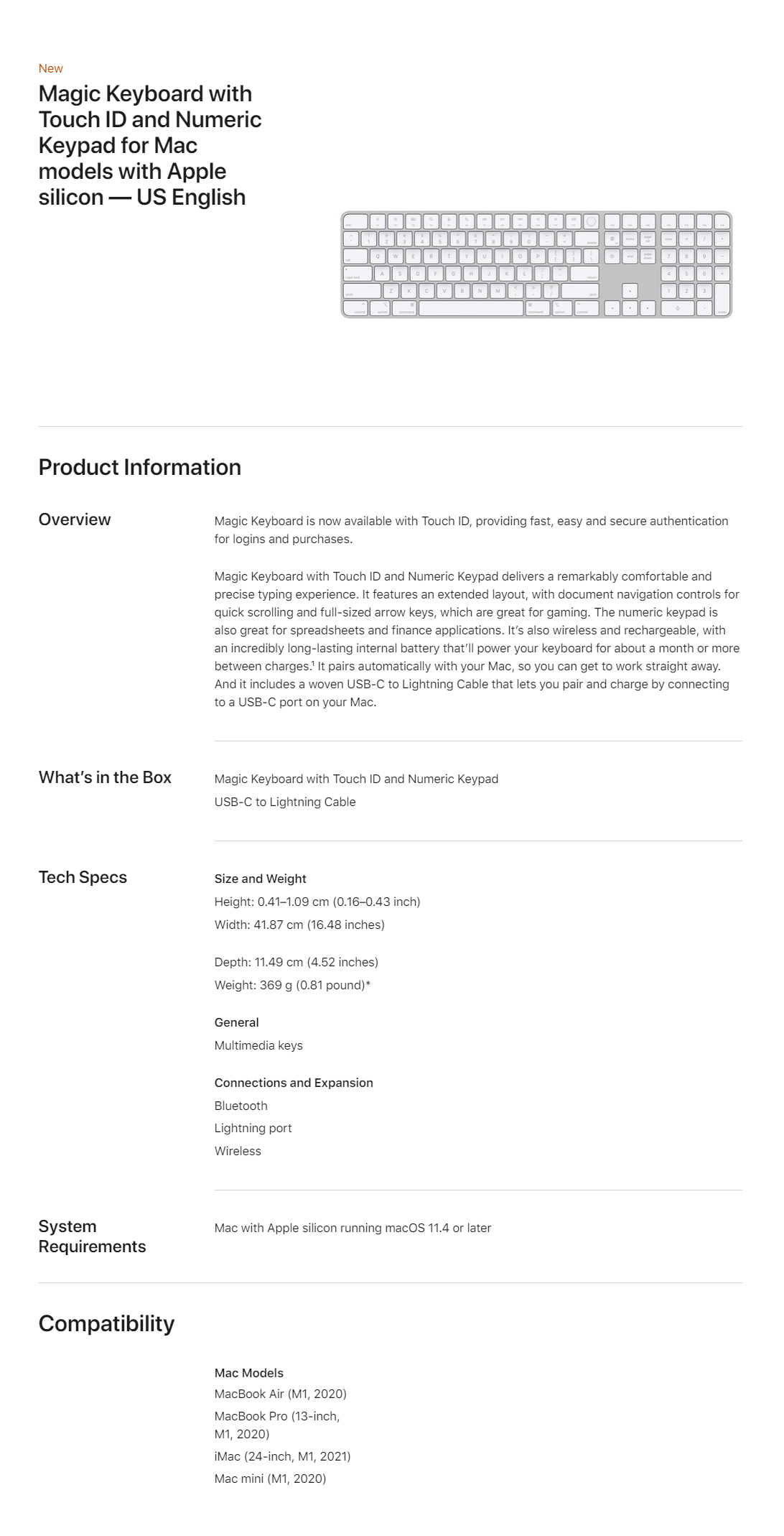 Magic Keyboard Serial Number Apple Magic Keyboard With Touch ID And Numeric Keypad