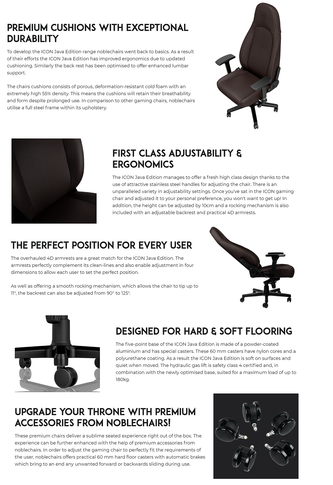 Noblechairs ICON High Tech Synthetic Leather Gaming Chair Java Edition