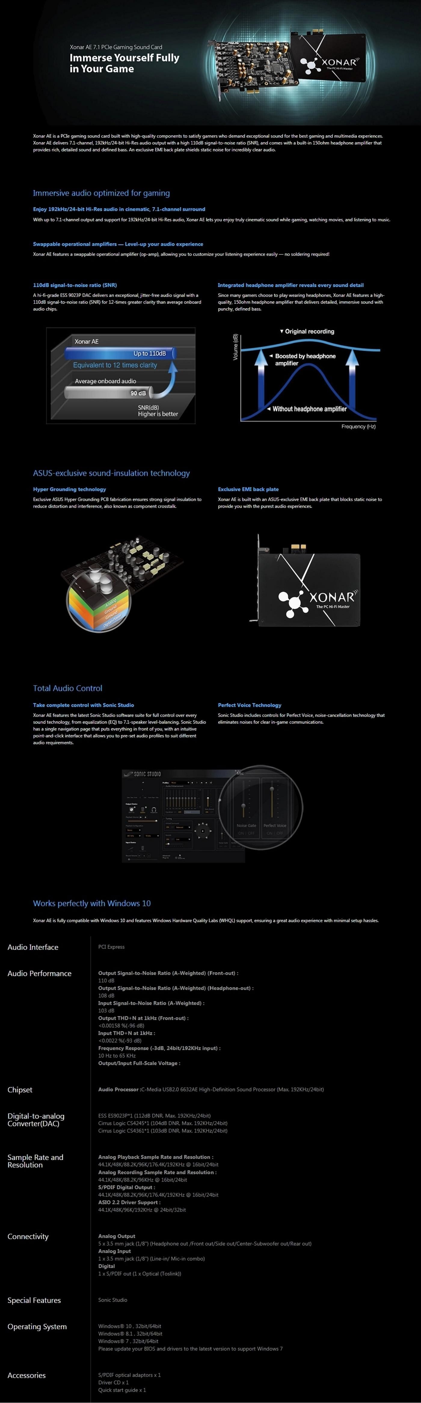 Asus Xonar Ae Pcie Sound Card