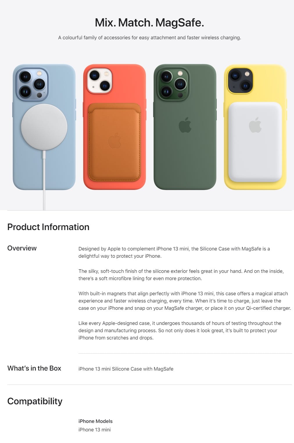 Apple iPhone 13 Mini Silicone Case With MagSafe - Chalk Pink APPLE