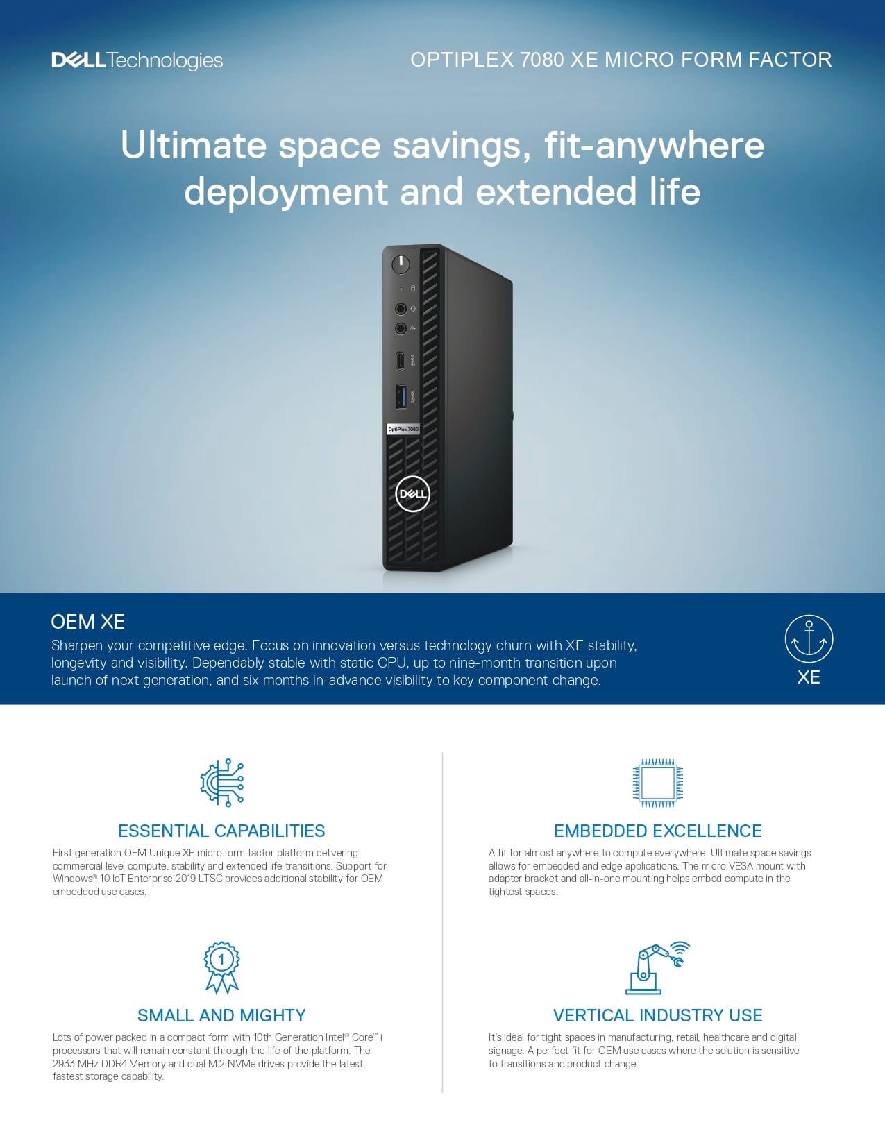 Dell OptiPlex 7080 Micro Form Factor Desktop PC i7-10700T,16GB RAM 