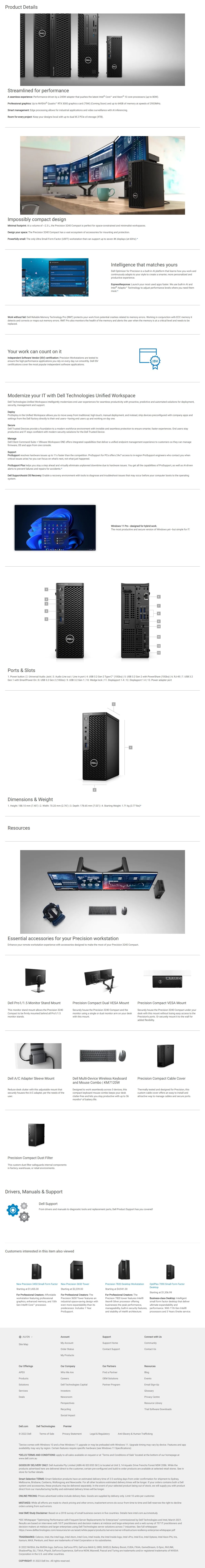 Dell Precision 3240 Compact Desktop Workstation PC i710700, 8GB RAM