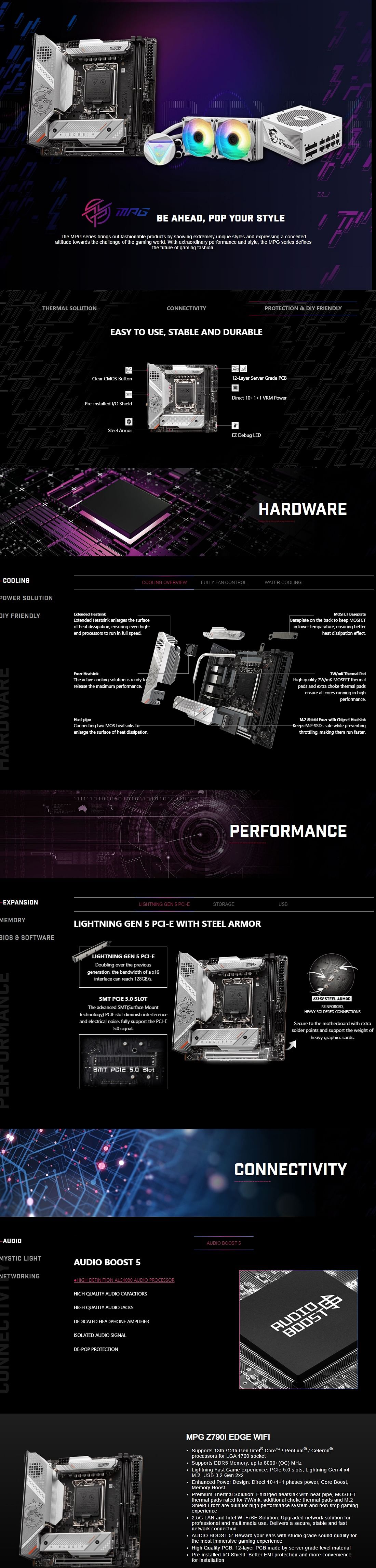 MSI MPG Z790I Edge WiFi LGA 1700 Mini-ITX Motherboard