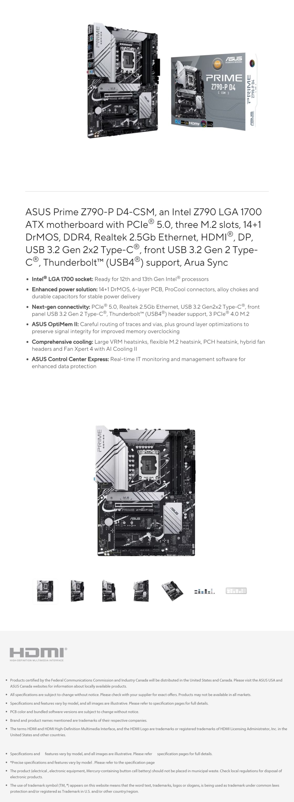 Asus Prime Z790P D4CSM LGA 1700 ATX Motherboard