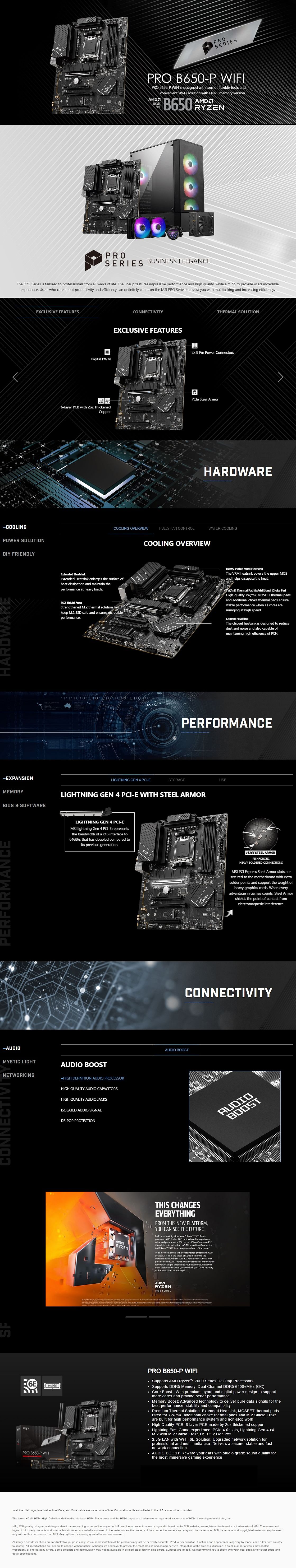 MSI PRO B650-P WiFi AM5 ATX Motherboard