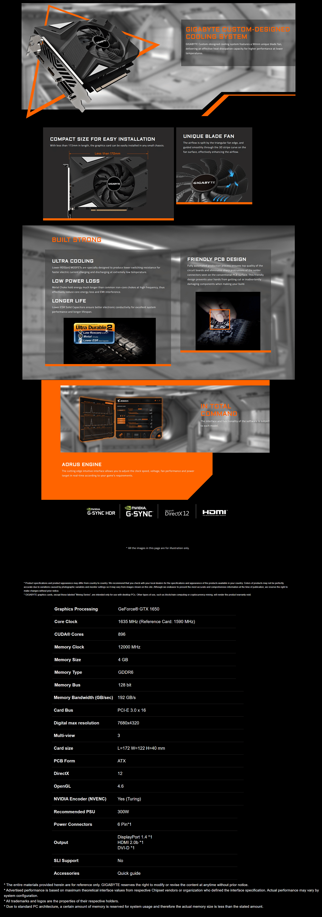 Manufacture Refurbished Gigabyte GeForce GTX 1650 D6 OC 4G rev2.0