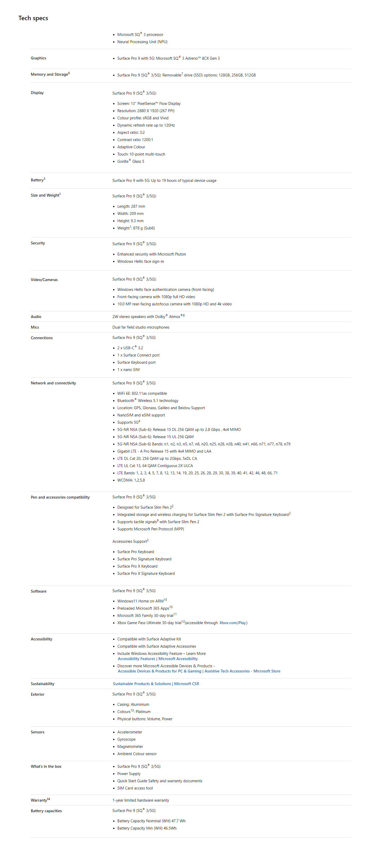 Microsoft Surface Pro 9 13" Laptop, 5G SQ3, 8GB RAM, 128GB SSD, Windows