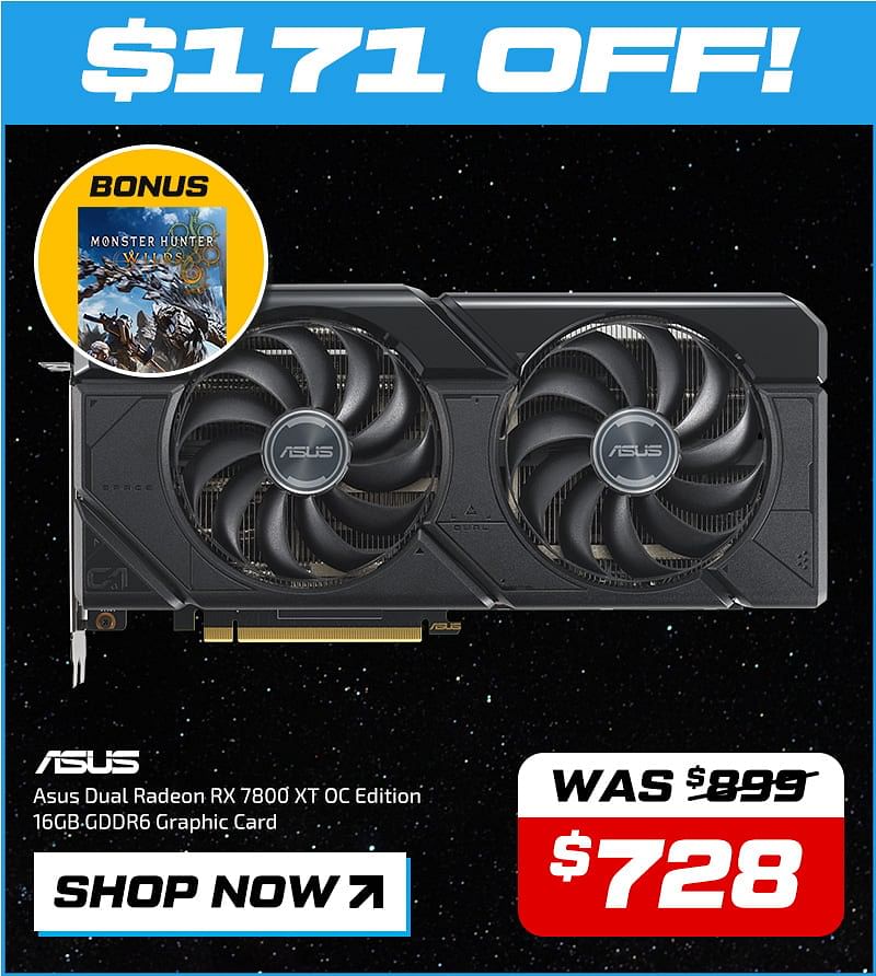 Asus Dual Radeon RX 7800 XT OC Edition 16GB GDDR6 Graphic Card