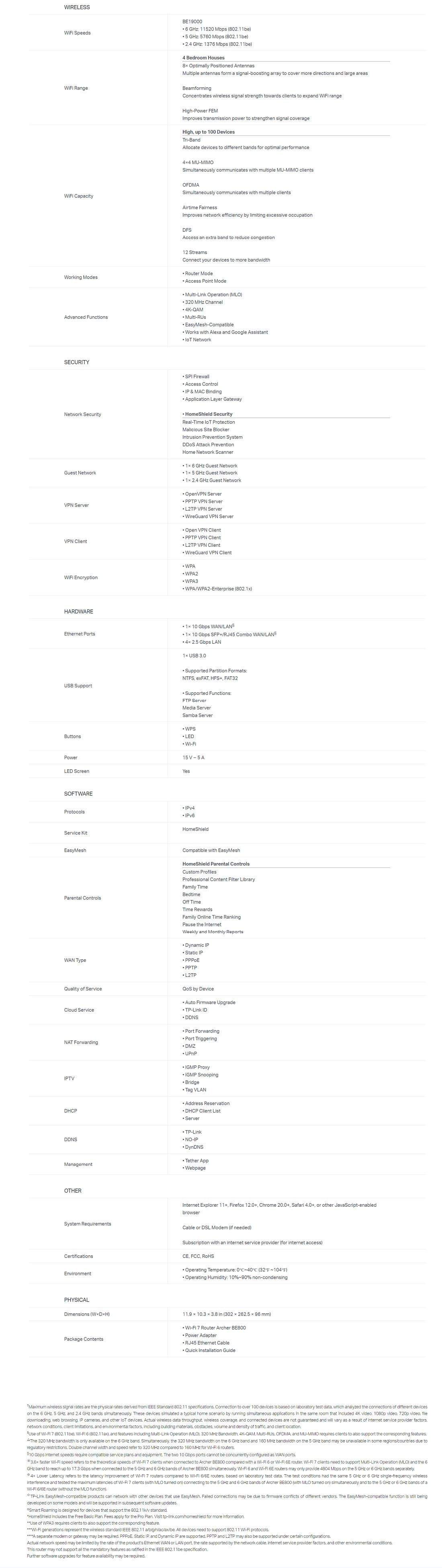 Tp-Link Archer BE800 BE19000 Triband WiFi7 Router