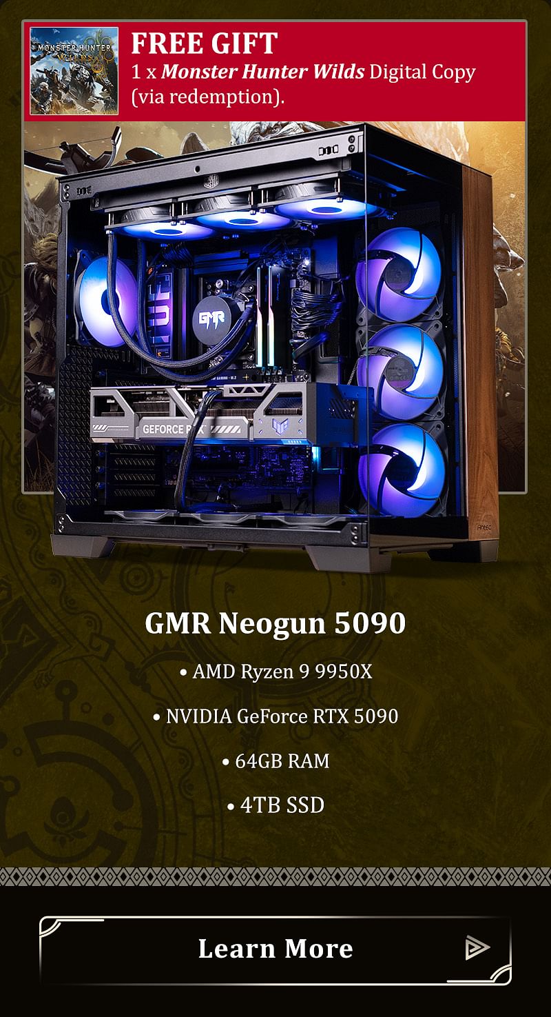 GMR Neogun 5090 Gaming PC - (Ryzen 9 9950X | 64GB RAM | RTX 5090 32G | 4TB NVMe SSD | 1200W | Windows 11 Pro) Powered by ASUS